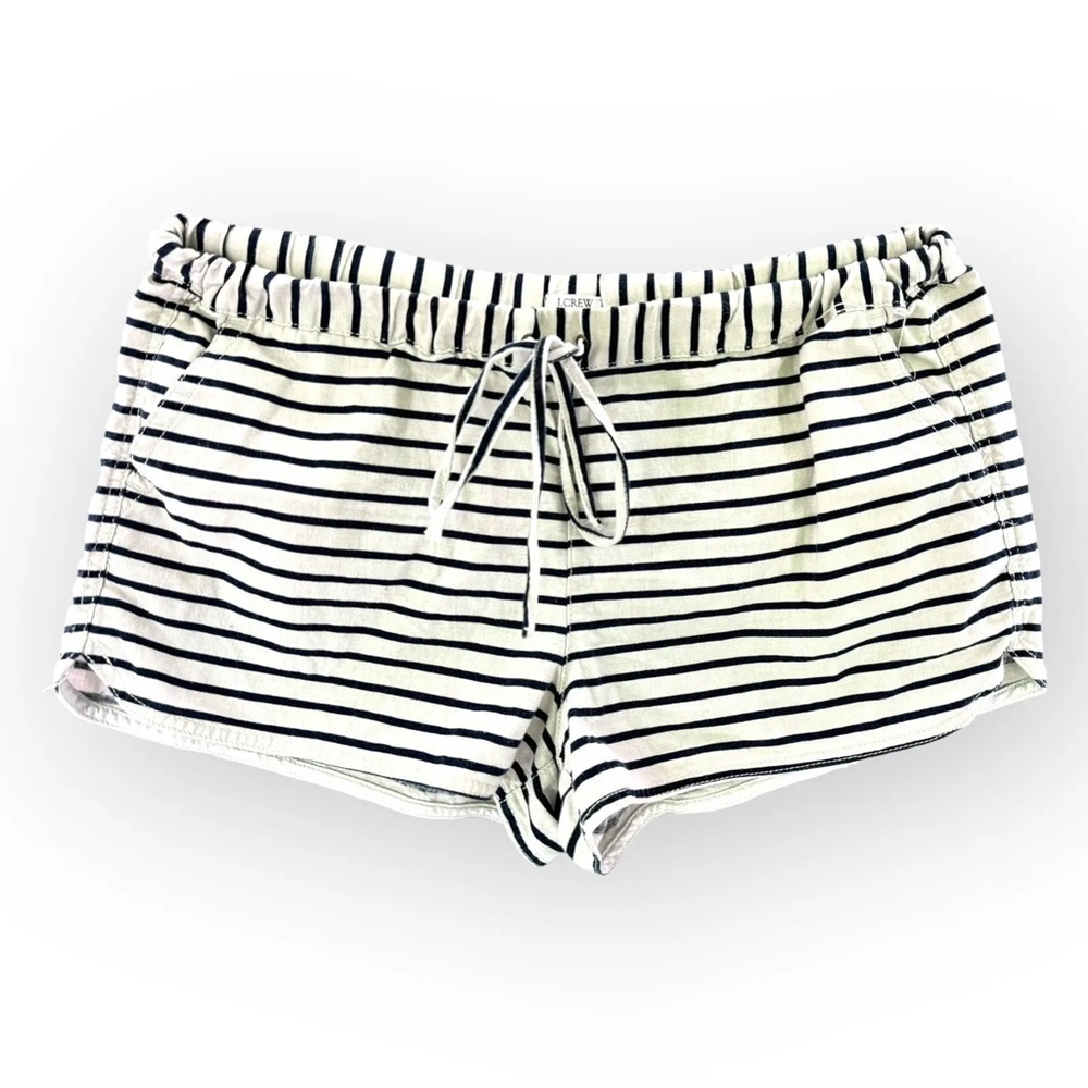 J. Crew Nautical Linen Navy and White Striped Athletic Shorts